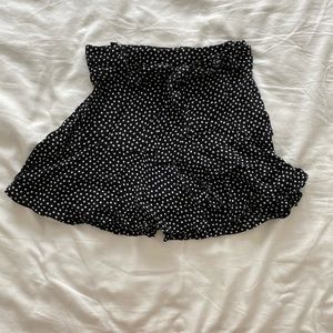 Zara Black & White Star-Print Skort Size XS